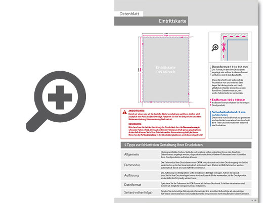 Product Bild eintrittskarte_din_a6_perforiert_&_1_x_nummeriert_(4_4_beidseitig_bedruckt)